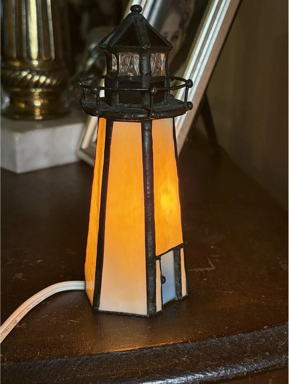 Lighthouse Stained Glass Night Light Lamp 6